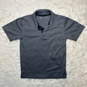 Under Armour Polo Shirt Collared Dark Grey Size 7